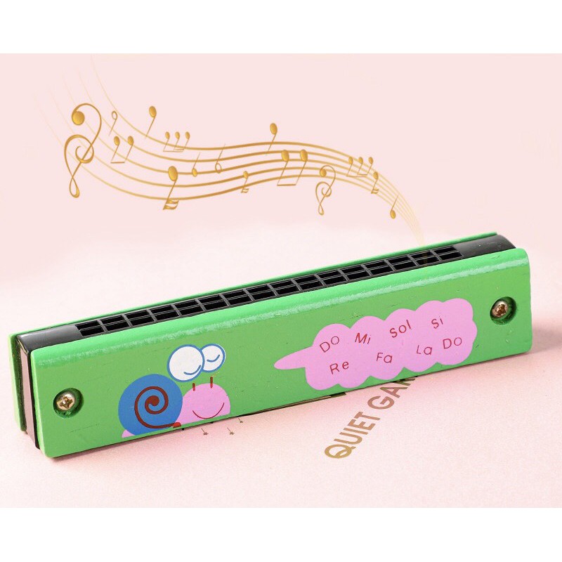 Đồ chơi âm nhạc kèn Harmonica bằng gỗ 16 lỗ cho bé