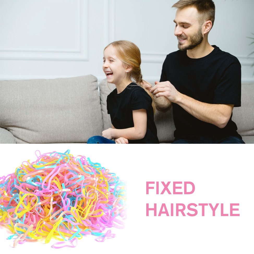 2000 Dây Thun Buộc Tóc Nhiều Màu Cho Bé