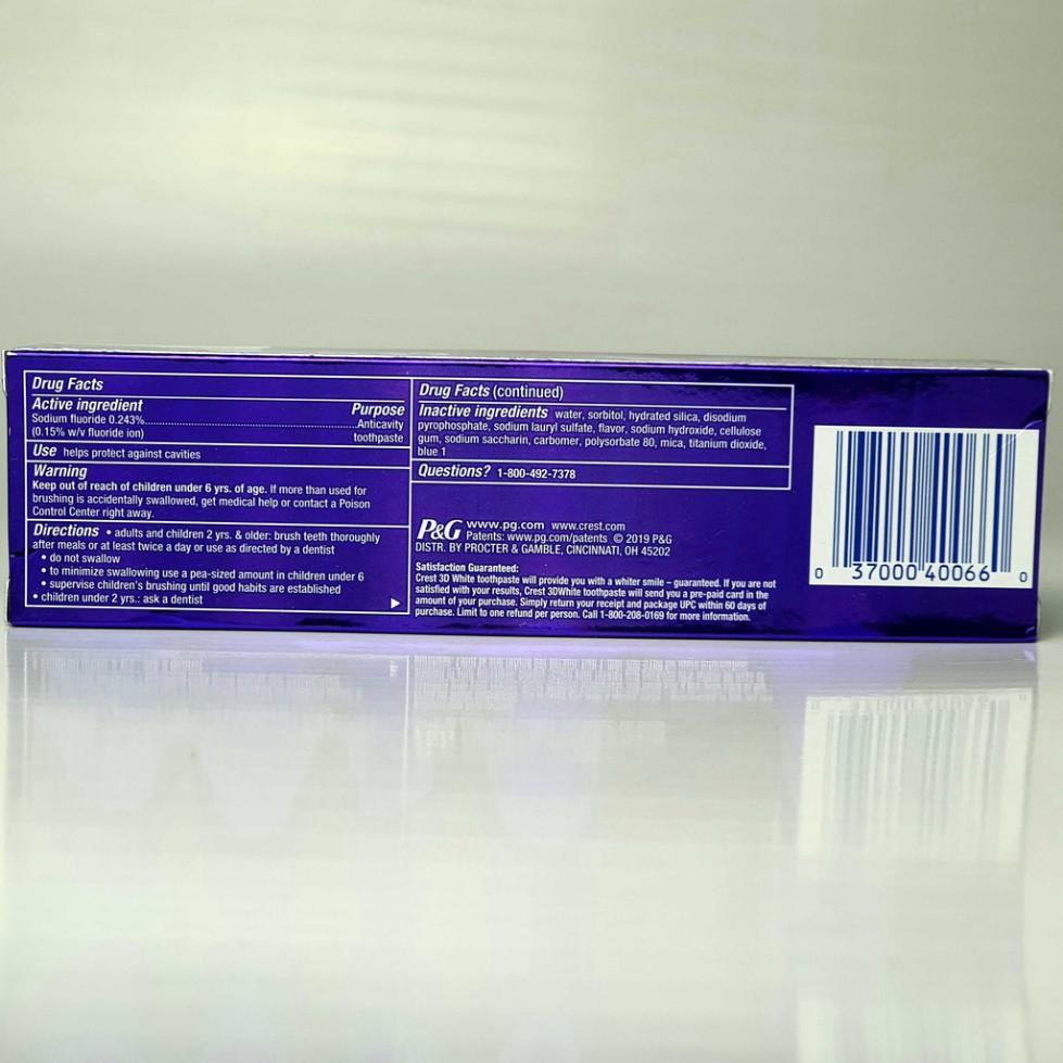 Kem Đánh Răng, Crest 3D Radiant Mint 116gr [Hàng air Mỹ] date 2023
