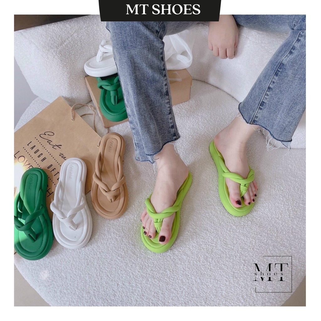 Dép kẹp nữ quai ống đan đế bọc Full viền cao 2P nhiều màu siêu Hot kiểu dáng trẻ trung đi chơi đi biển cực xinh