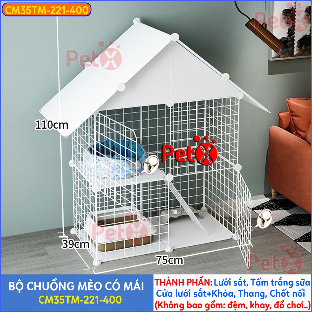 Chuồng mèo 3 tầng 2 tầng giá rẻ đẹp lắp ghép đa năng đơn giản với lưới sắt sơn tĩnh điện làm lồng quây thú cưng