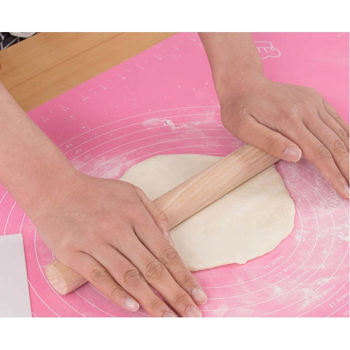 Tấm Lót, Thảm, Miếng Nhào Bột Siliocne Làm Bánh Chống Dính Chuyên Dụng 50x40cm-Tặng cọ quét gia vị đa năng