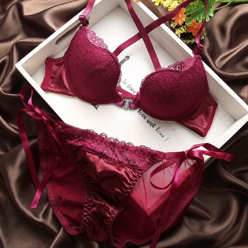 Bộ áo lót cài trước ren nâng đẩy ngực push up leve 3 siêu đẹp gợi cảm | BigBuy360 - bigbuy360.vn