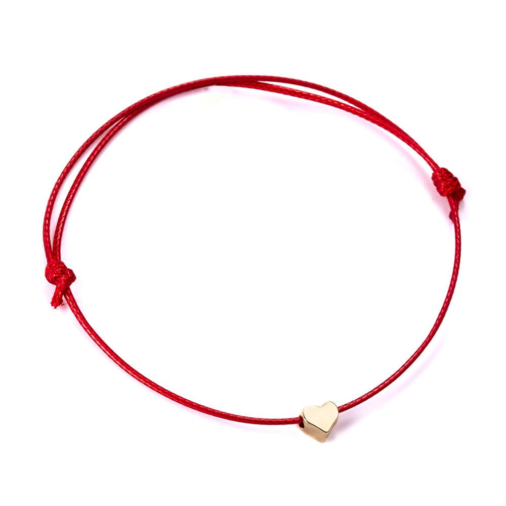 Vòng đeo tay bằng vải dệt mặt trái tim nhiều màu tùy chọn cá tính cho nữ