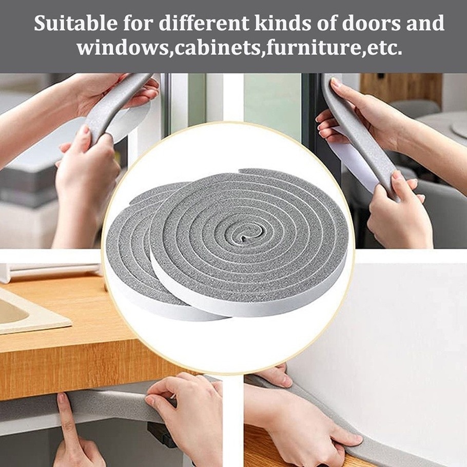 Cuộn Băng Keo Xốp PU 2M Cách Âm Chống Va Chạm Chịu Thời Tiết Bảo Vệ Đồ Nội Thất Cửa Sổ / Đồ Nội Thất