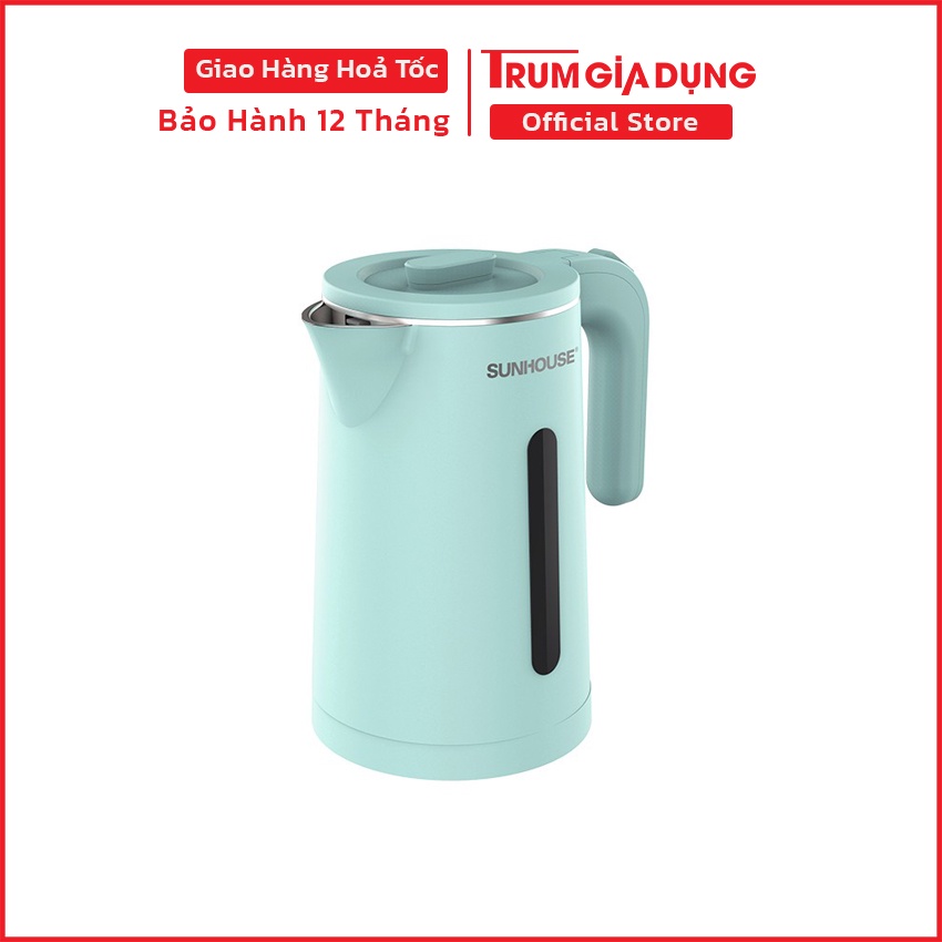 Ấm siêu tốc, bình đun siêu tốc Sunhouse inox 2 lớp, dung tích 1,8 lit, SHD1351