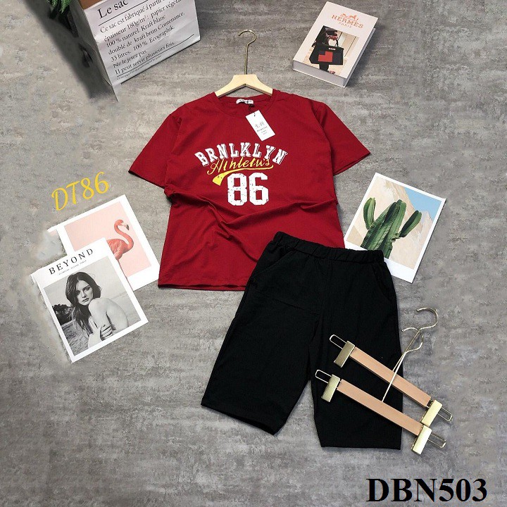 [Mã WA1606 giảm 15% đơn 99k] [Mẩu Siêu Đẹp] Đồ Bộ Quần Ngố Trơn Áo In Số Và Chữ Siêu Đẹp Xả kho cắt lỗ-DBN503 | BigBuy360 - bigbuy360.vn