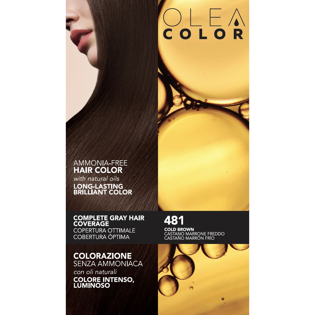 [NÂU LẠNH] Thuốc nhuộm tóc không Amoniac Olea Color ITALY Màu 481 Cold Brown - Thegioimakeuppro