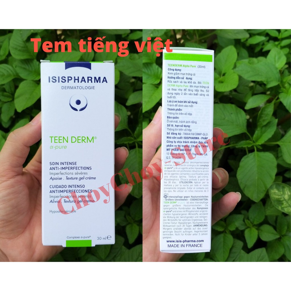 [TEM CTY] ISIS Pharma Teen Derm Alpha Pure 30mL - Kem Giảm Mụn Trứng Cá