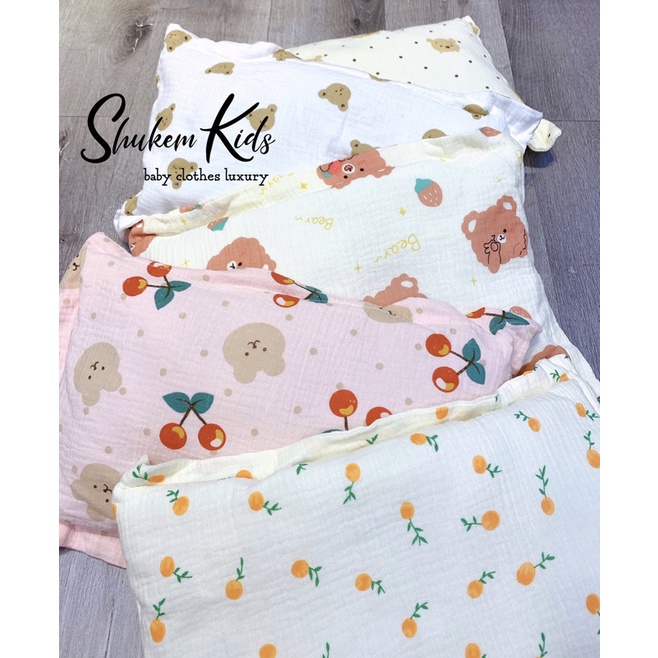 Gối xô bông hữu cơ  BOONA cao cấp mềm mại cho bé trai gái