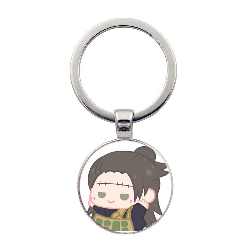 (30k) Móc khóa tròn kim loại in hình JUJUTSU KAISEN ver TẬP THỂ DỤC anime chibi xinh xắn độc đáo