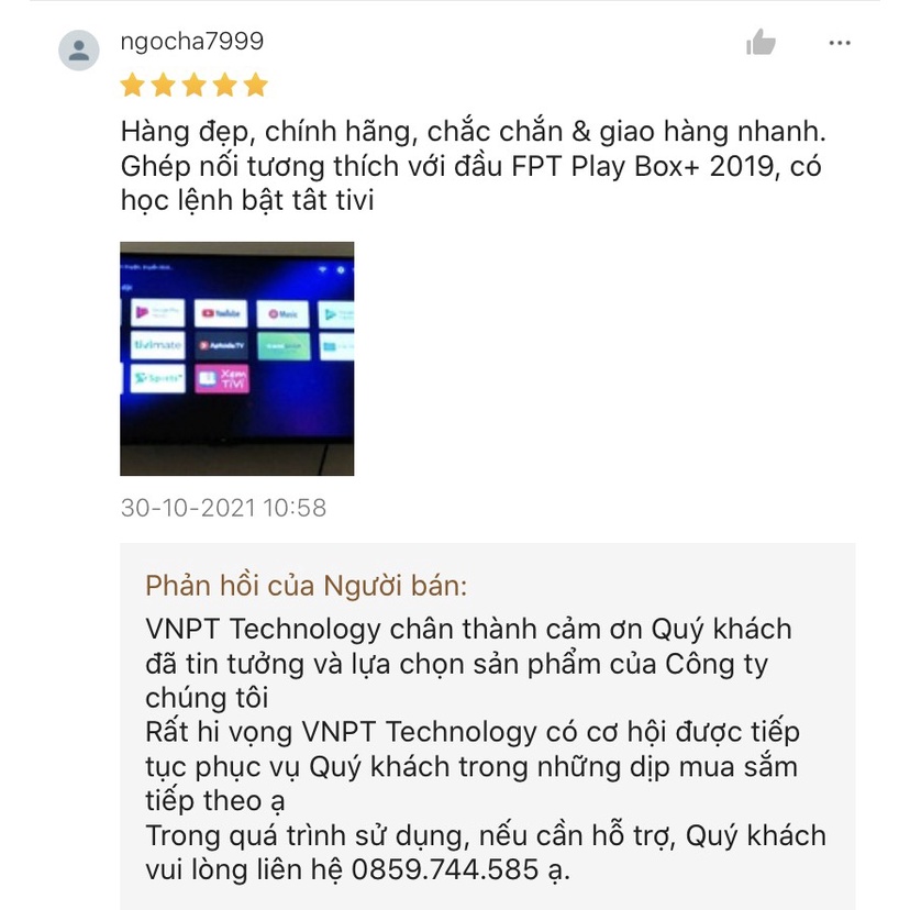 Điều khiển đầu thu Smartbox Android MyTV VNPT Technology có tìm kiếm giọng nói hàng chính hãng