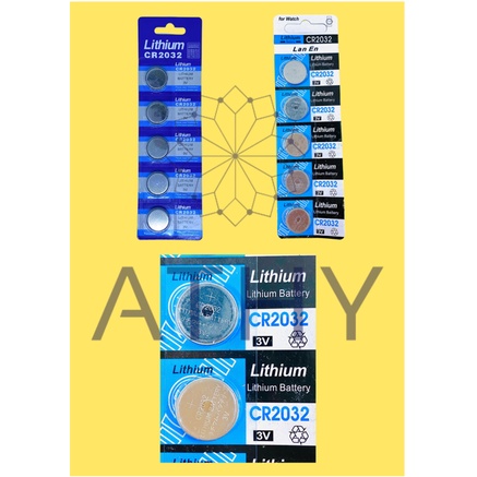 Vỉ 5 viên pin CR2032 Lithium, battery CR 2032, thay bin đồng hồ cân điện tử remote đèn CMOS, dẹp tròn cúc nút áo 3V