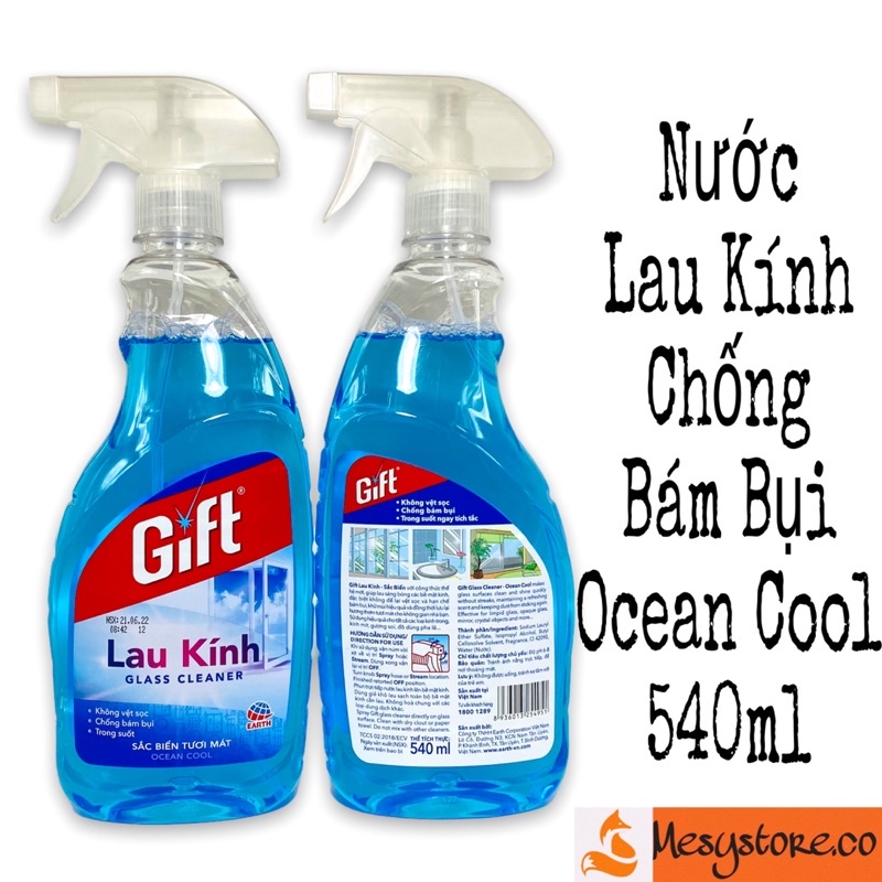 Nước Lau Kính Gift 540ml Cho Xe Ô Tô Gia Đình Glass Cleaner Chống Bám Bụi