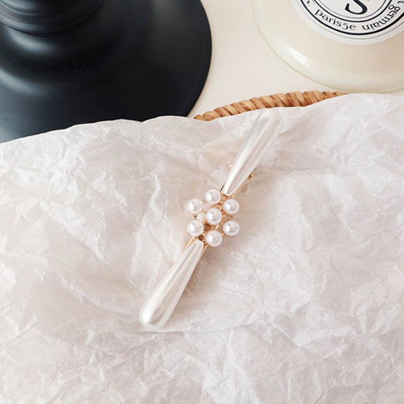 Kẹp Tóc Đính Ngọc Trai Giả Phong Cách Vintage Cho Nữ