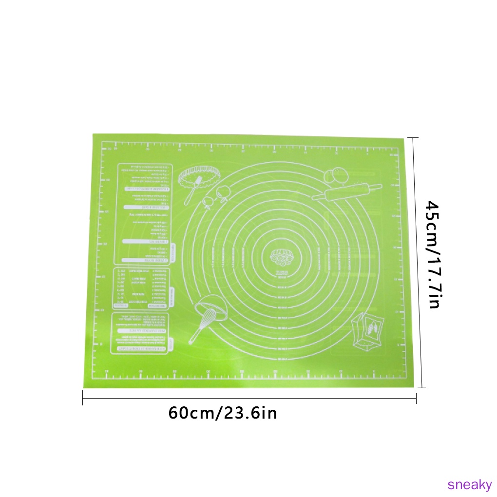 Thảm Nhào Bột Làm Bánh Bằng Silicone Chống Dính Kèm Thước Đo Tiện Dụng