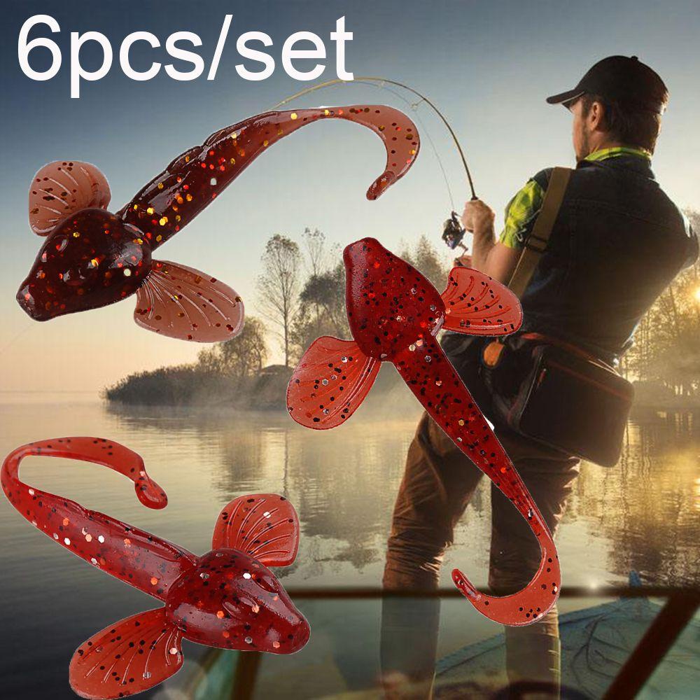 PISTA Set 6 Mồi Câu Cá Giả Hình Tôm Bằng Silicon Mềm 8cm 4.6g