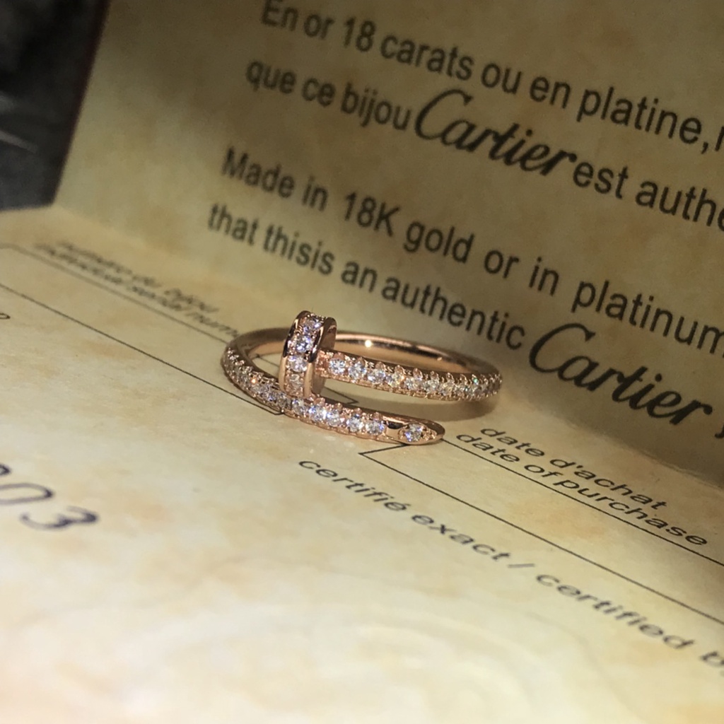 Nhẫn Đính Kim Cương Nhân Tạo Thiết Kế Mới Đơn Giản Thời Trang Dành Cho Cặp Đôi