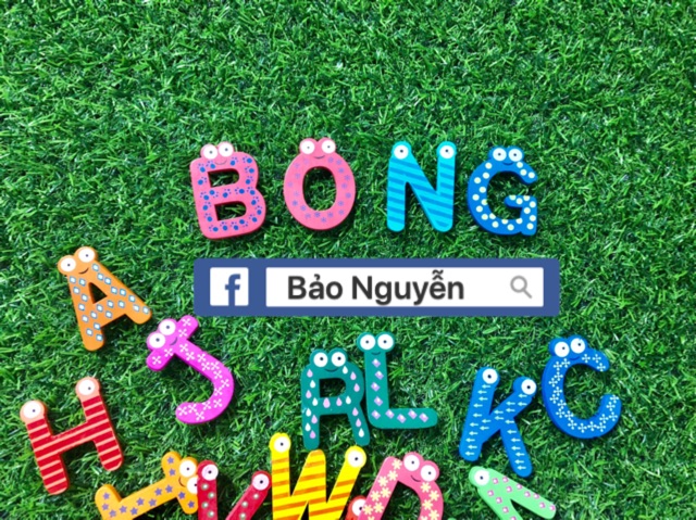 Bộ chữ gỗ in hoa có nam châm