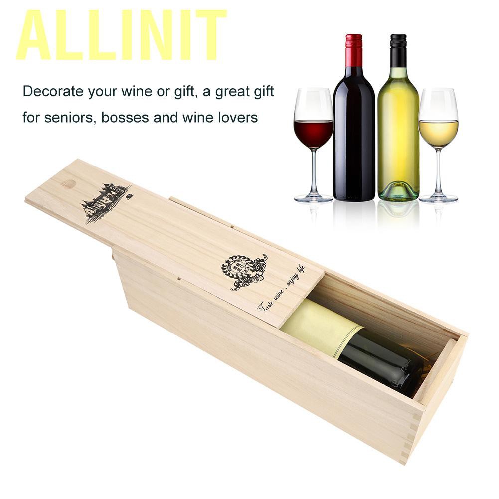 Allinit Retro Red Wine Bottle Box Portable Delicate Wooden Storage Container Gift Cas HG