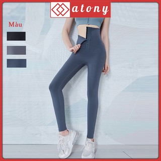 Quần Legging Cạp Cao Gen Bụng, Nâng Mông ATONY, Có Móc Khóa, Co Giãn 4 Chiều - Tâp Gym, Yoga, Aerobic, Zumba