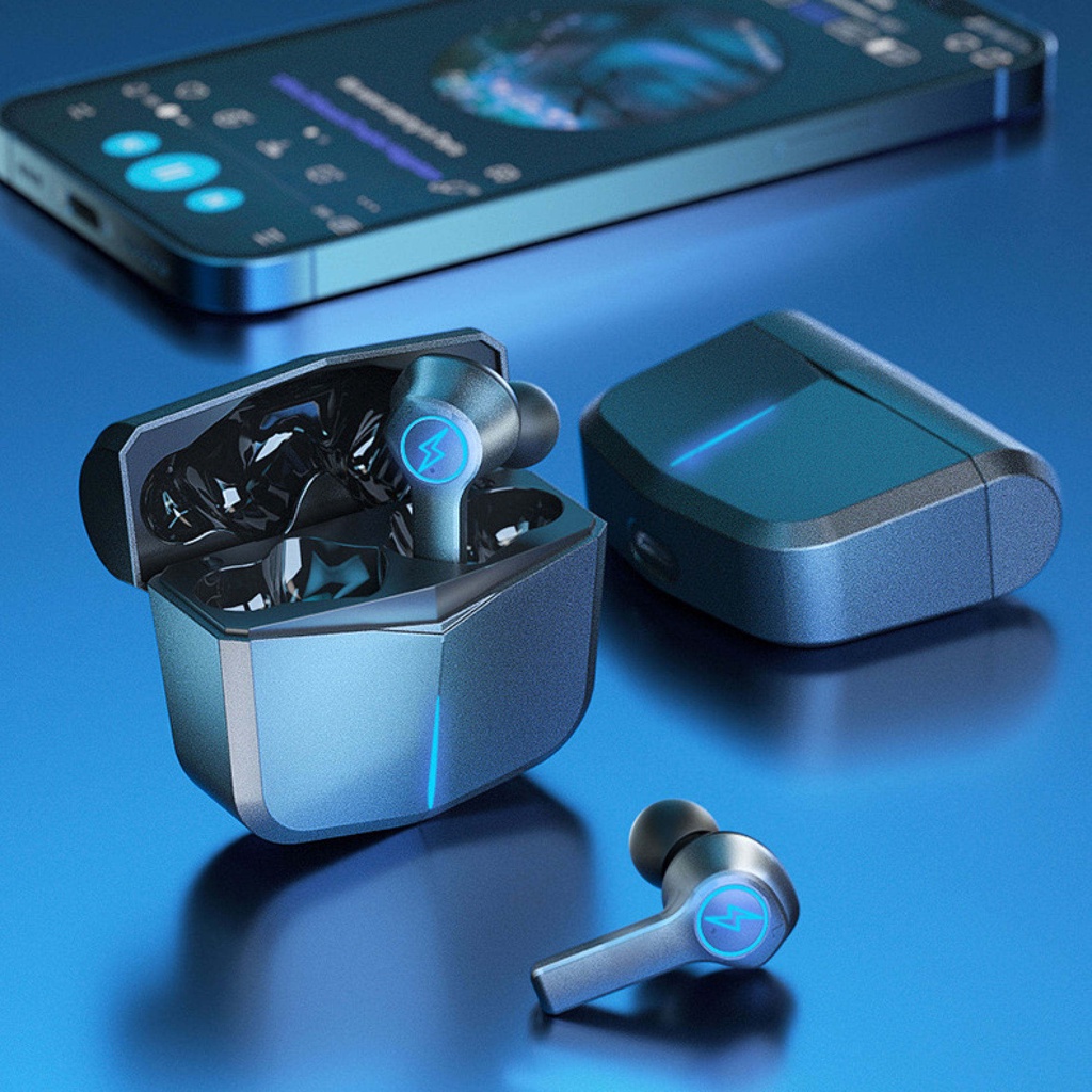 Tai Nghe Bluetooth TWS-02 Bass Mạnh, Có Mic - Tai Nghe Không Dây Cảm Ứng, Có Đèn Led, Pin Trâu, Độ Trễ Thấp