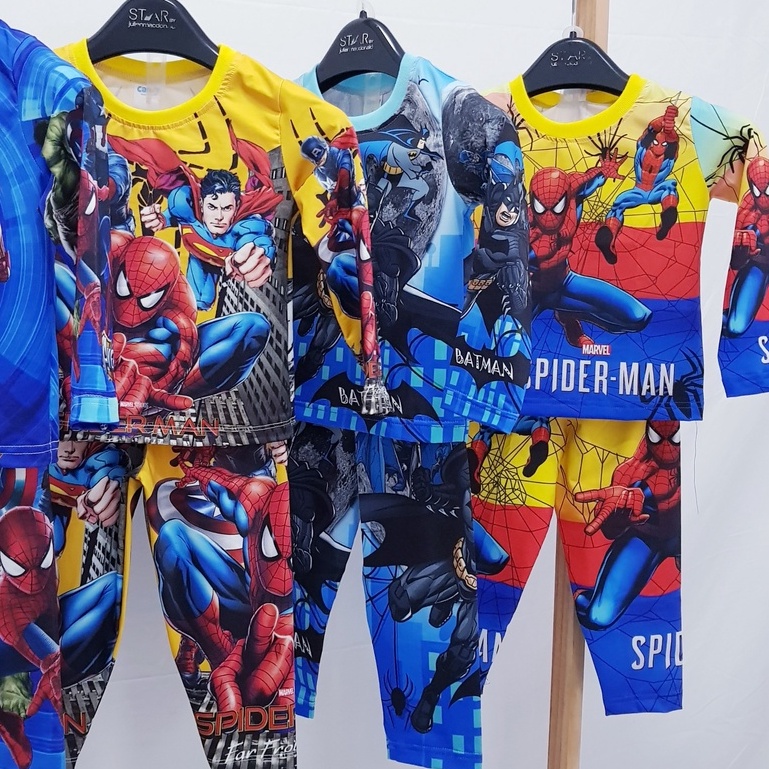 Bộ thu đông cho bé trai, quần áo dài tay thun lạnh in 3D hình Batman mềm mịn, co giãn tốt thoải mái cho bé từ 10-40 kg