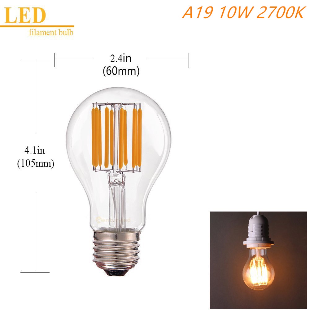 Bóng đèn LED Dây Tóc A19 4W 6W 8W 10W E27 220V
