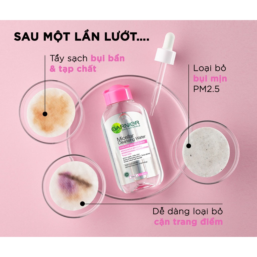 [QUÀ TẶNG KHÔNG BÁN] Nước Làm Sạch &amp; Tẩy Trang Garnier Micellar Cleansing Water Cho Da Nhạy Cảm 50ml