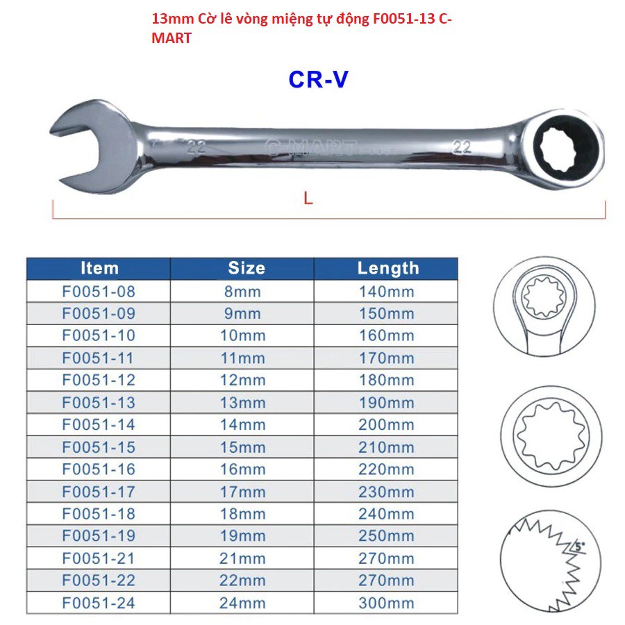 CỜ LÊ VÒNG MIỆNG C-MART F0051-13