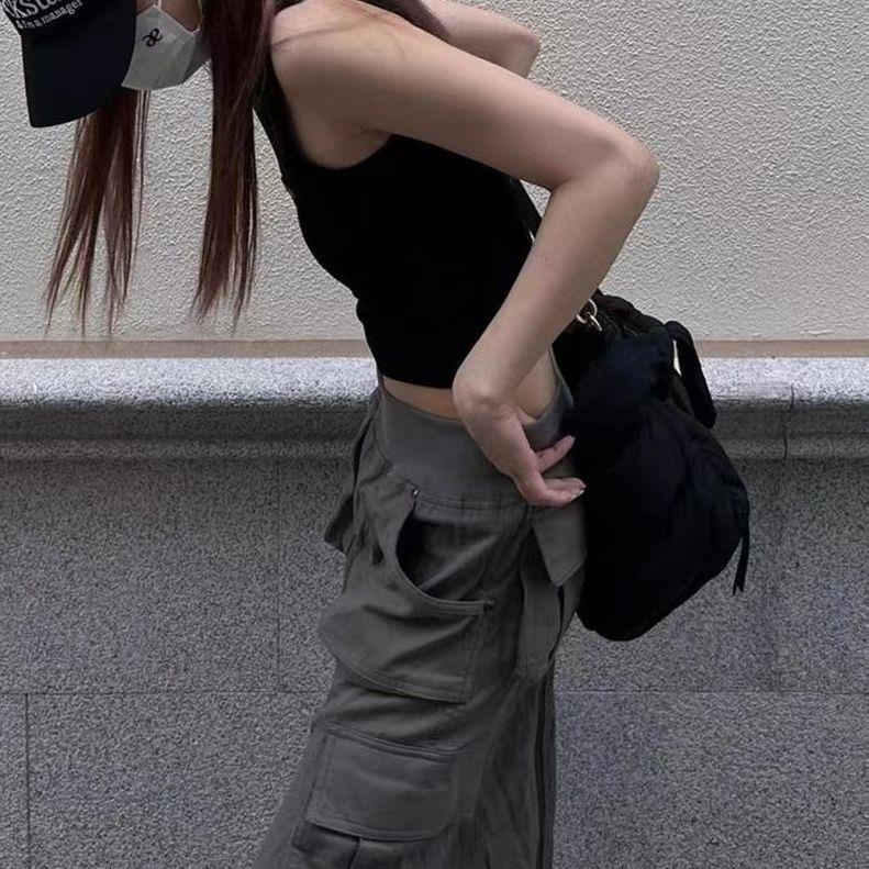 Chân Váy Chữ a Dáng Dài Lưng Cao Phong Cách Retro Mỹ Thời Trang Mùa Hè Cho Nữ