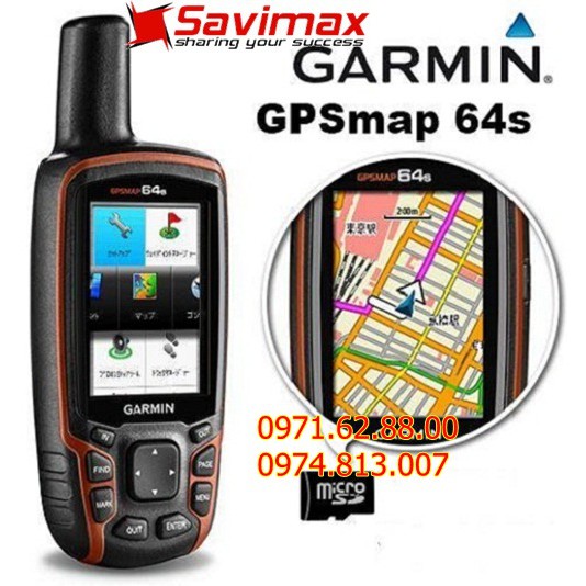 Máy định vị cầm tay GPS Garmin GPSMAP 64S có chống nước