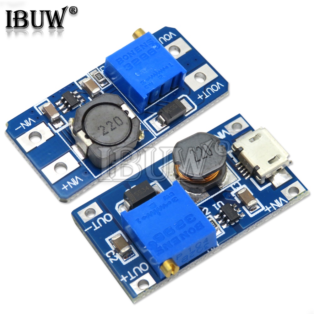 Bộ 5 Mô Đun Tăng Áp MT3608 2A Kèm MICRO USB 2V-24V Sang 5V 9V 12V 28V DC-DC