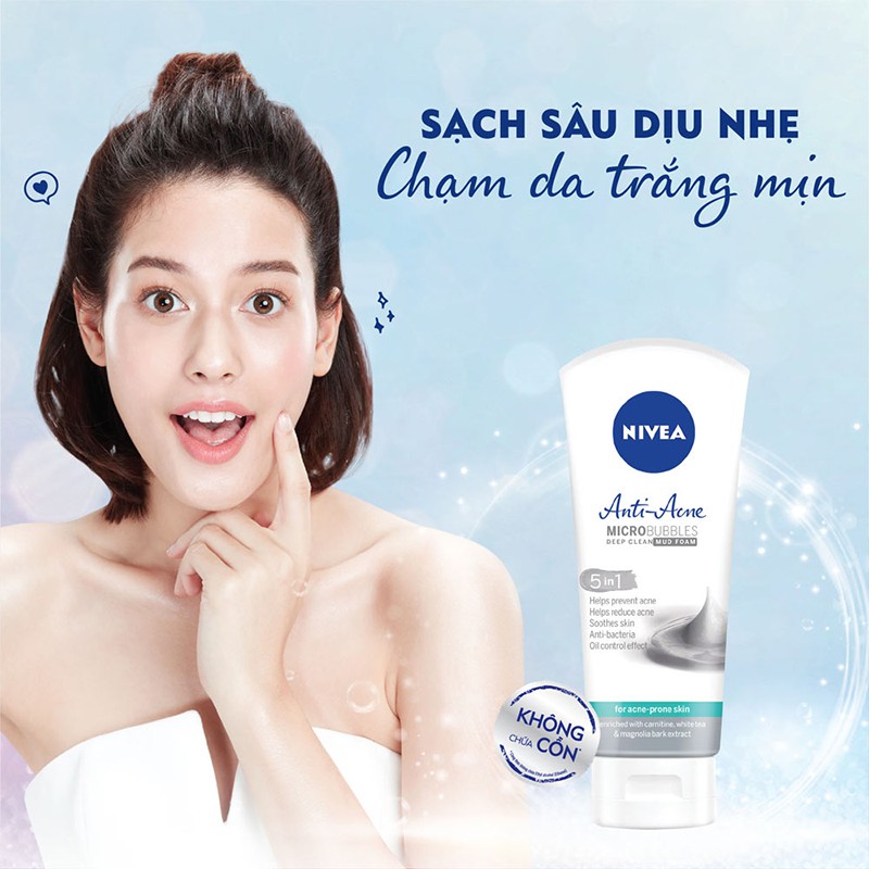 [COCOLUX] Sữa rửa mặt NIVEA Anti-Acne khoáng chất giúp ngừa mụn