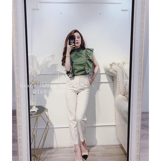 quần baggy nữ lỡ gấu lật chất tuyết mưa cao cấp ⇞