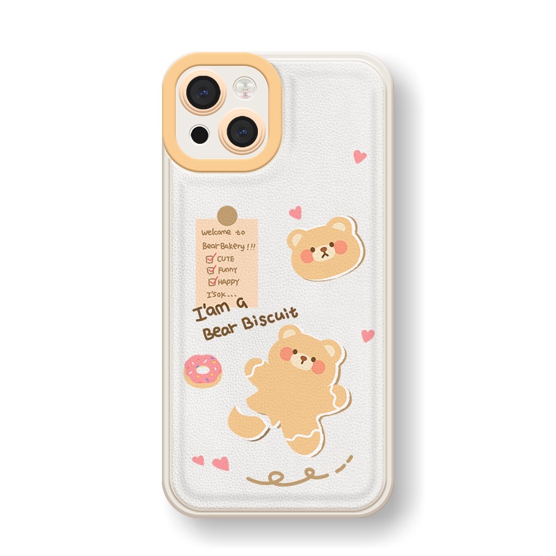 Ốp lưng iphone Ốp Điện Thoại Da Họa Tiết Gấu Hoạt Hình Cho iphone7 / 7plus / 8 / 8plus / xs / 11 / 12 / 13 / pro / max / plus / promax Dinuo case