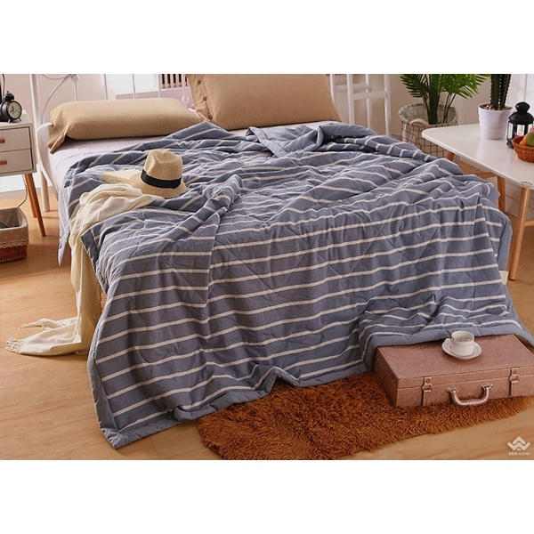 Chăn Hè Thu Cotton Đũi Kẻ Muji Nhật Bản