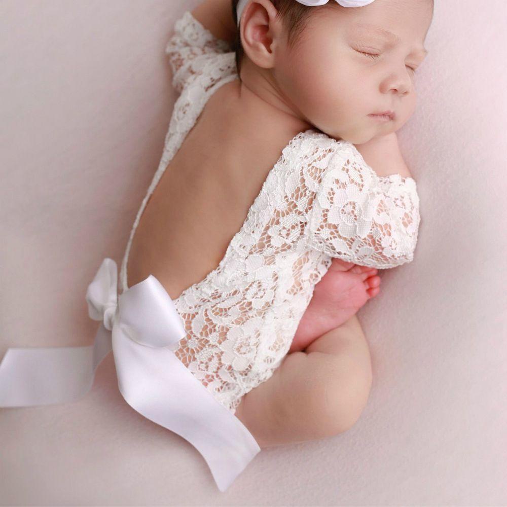 Bộ Áo Liền Quần Xinh Xắn Dùng Chụp Ảnh Cho Bé Gái Sơ Sinh