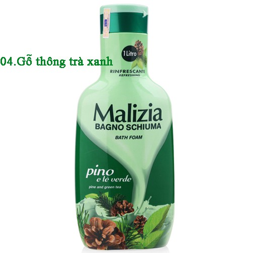 Sữa tắm lưu hương Malizia Bath Foam Cao cấp Italy 1000ml - Hàng chính hãng