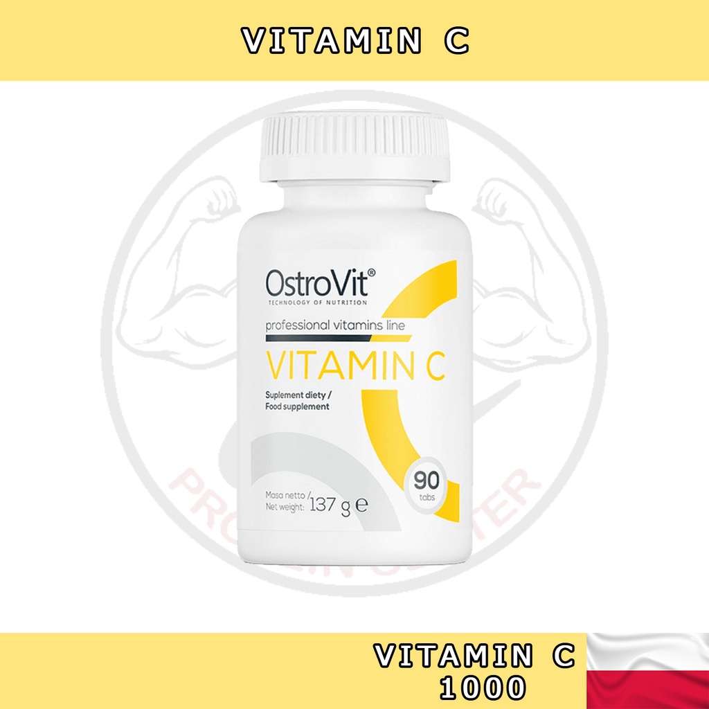 Vitamin C Tăng Đề Kháng, Đẹp Da, Chống Lão Hóa OstroVit Vitamin C (90 viên) - Protein Center