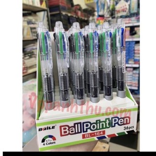 Bút bi 4 ngòi 4 màu mực ngòi 0.7mm