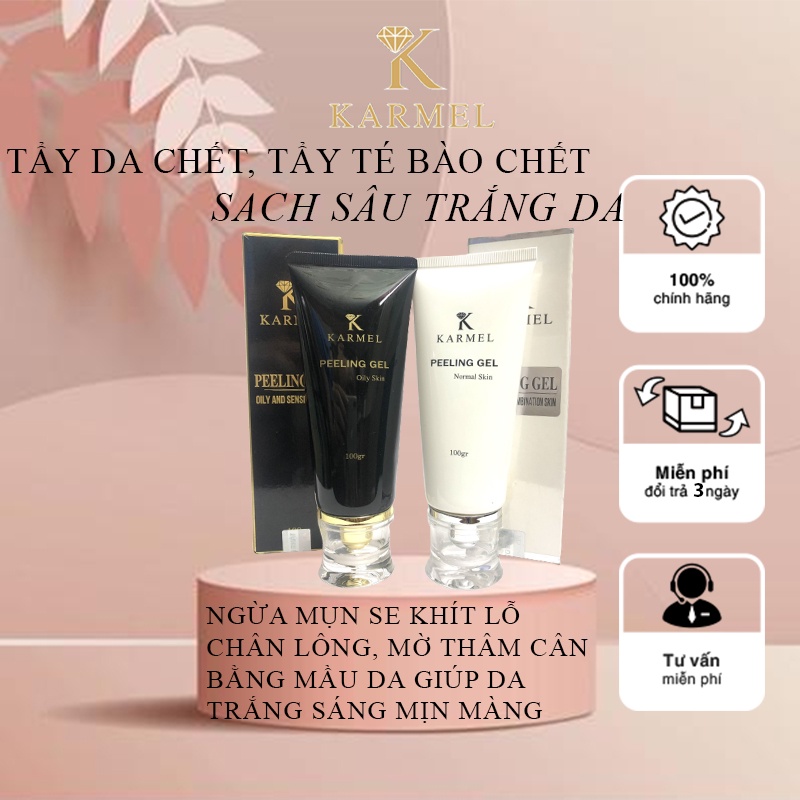Tẩy tế báo chết, tẩy da chết trắng da dưỡng da khô hỗn hợp, da dầu mụn 100g - Peeling Gel Kamel (Karmel)