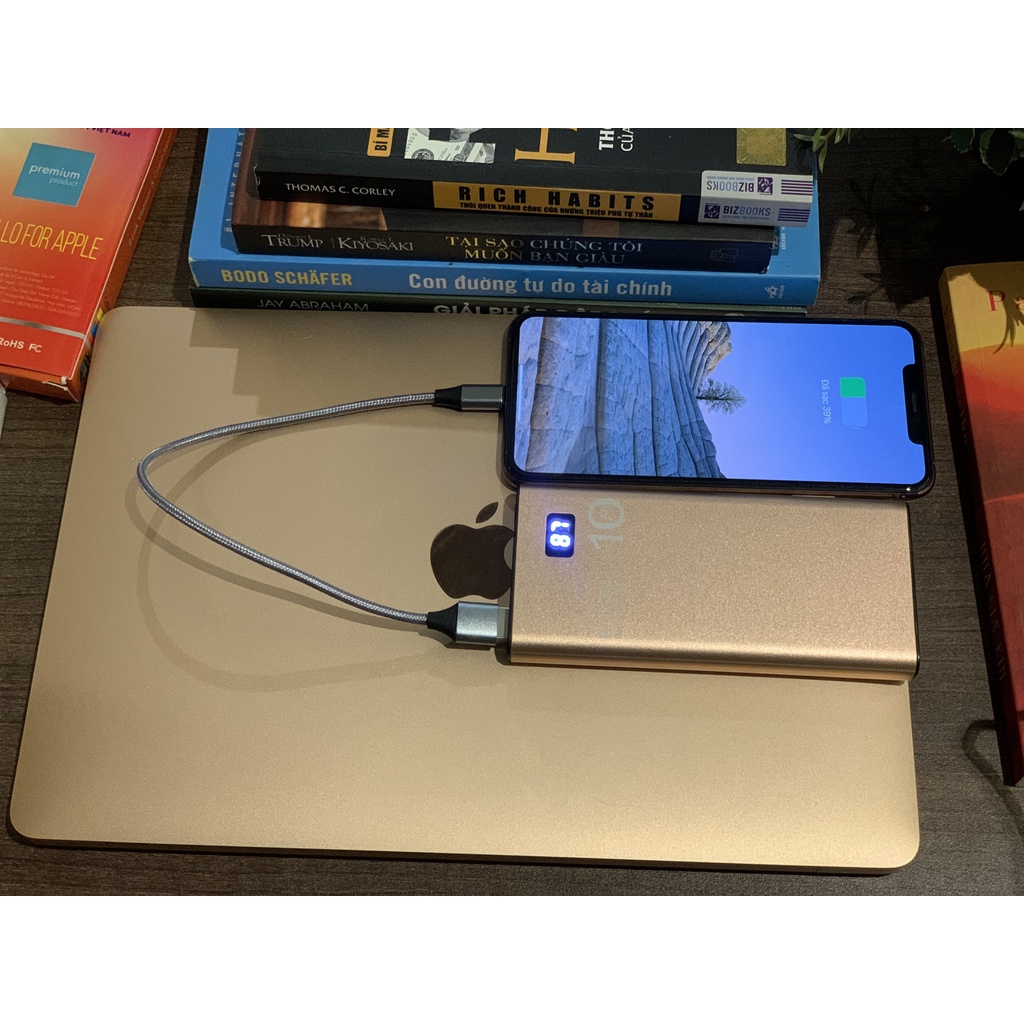 Pin sạc dự phòng 10000 mAh vỏ nhôm tản nhiệt cao cấp