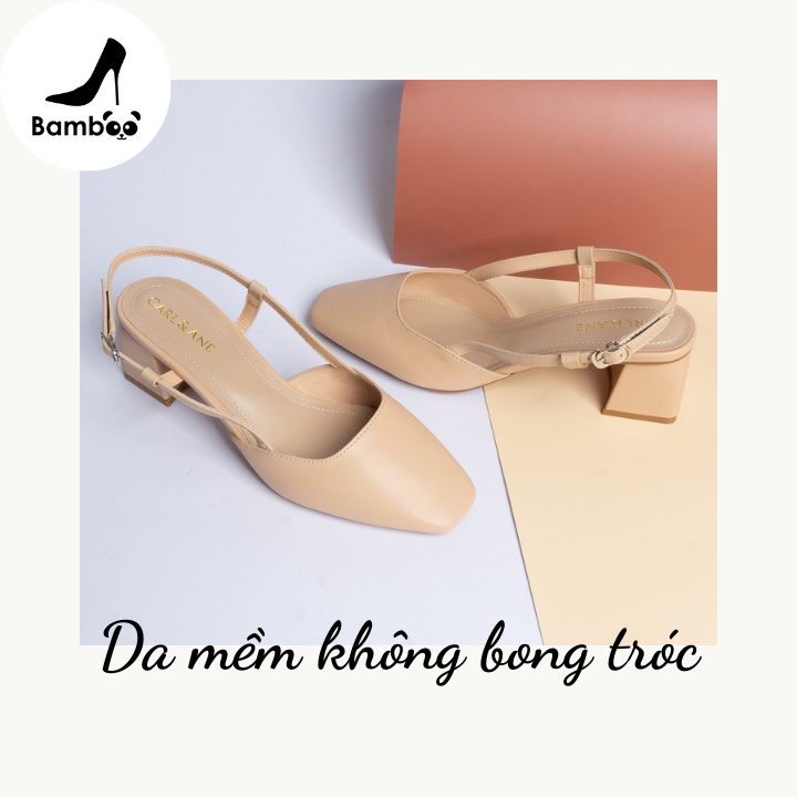 [Ảnh/Video thật]CL003 5cm Giày cao gót nữ công sở xuất khẩu đẹp sling back gót vuông bít mũi da mềm màu da cao cấp