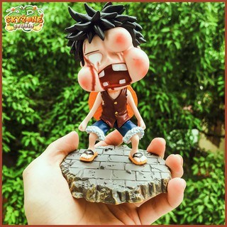 Mô hình chibi luffy bị đấm sưng mặt ( one piece )