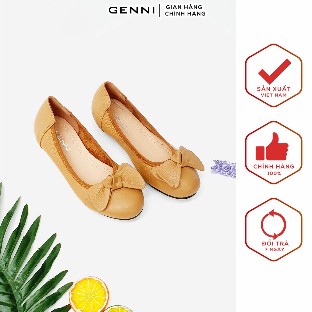 Giày bệt nơ da thật GE474 - Genni