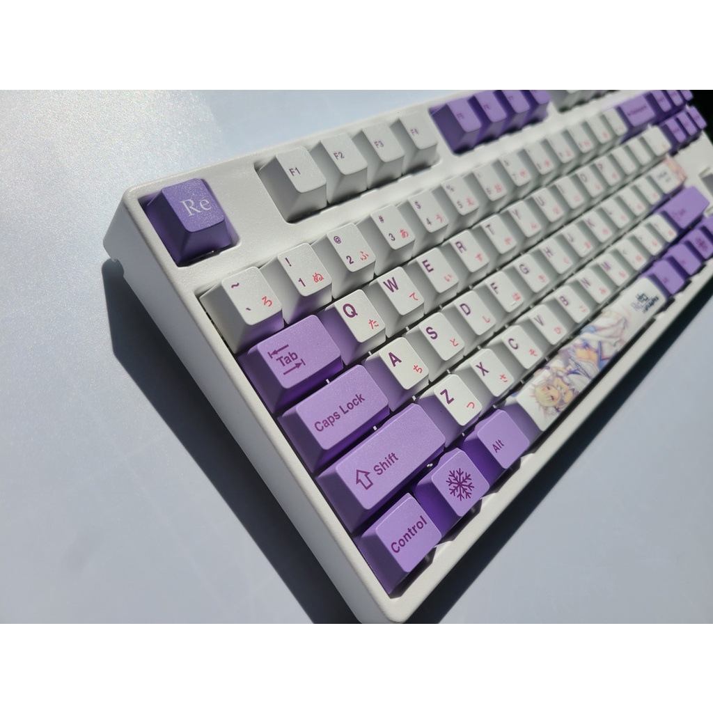 Emilia keycap Cherry Profile Re: zero theme anime PBT Dye thăng hoa bàn phím cơ học keycap