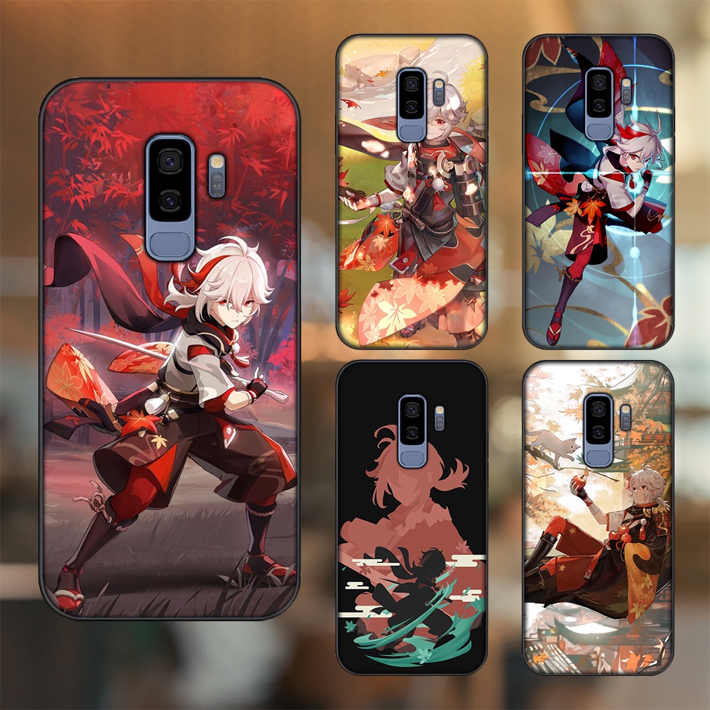Ốp lưng Samsung S9 Plus viền đen in hình Kazuha Genshin Impact
