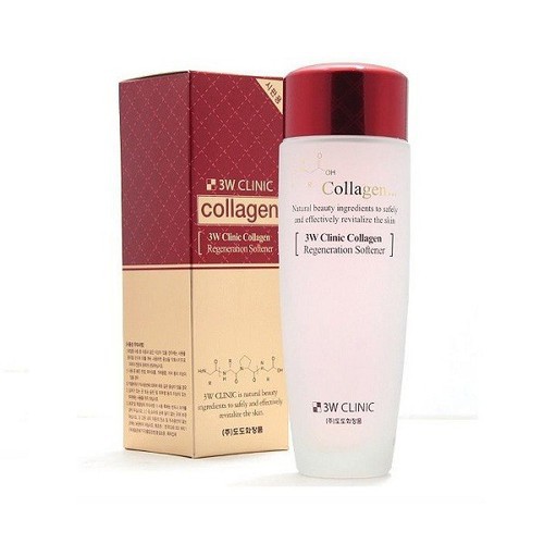 Nước Hoa Hồng Dưỡng Trắng Da Chống Lão Hóa 3W Clinic Collagen Regeneration Softener 150ml