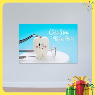 Tranh nha khoa “Chắc hơn khỏe hơn” | Tranh treo tường phòng răng R3361